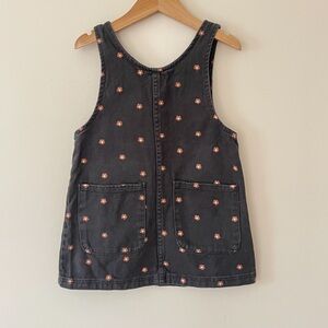 H&M EUC Charcoal Denim Floral Jumper Dress